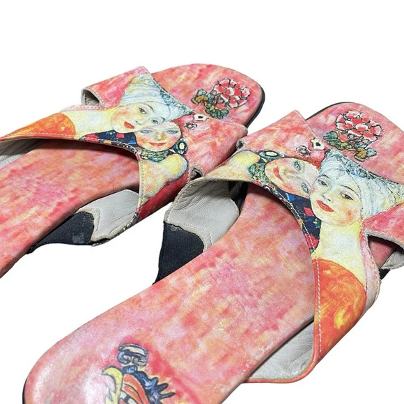 VINTAGE Jeon Women’s Japanese Wearable Art Heeled Sandals Size 6.5 - Picture 11 of 13